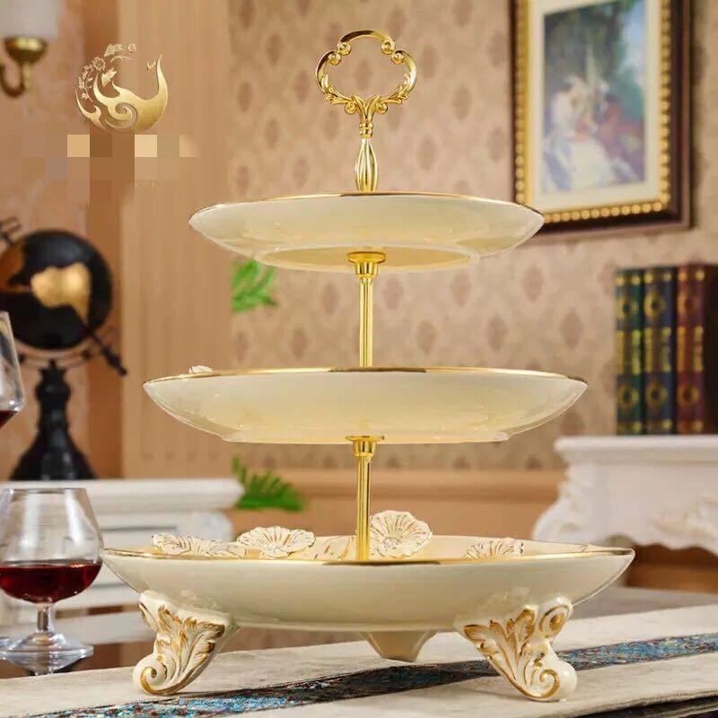 A21733 高級ケーキ スタンド プレート 3段セット アフタヌーンティー