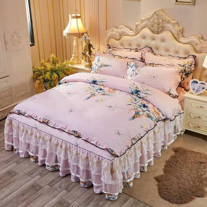 A12220 ベッド用品4点セット掛け布団カバー 枕カバー ベッドパッド ワイドダブルサイズ