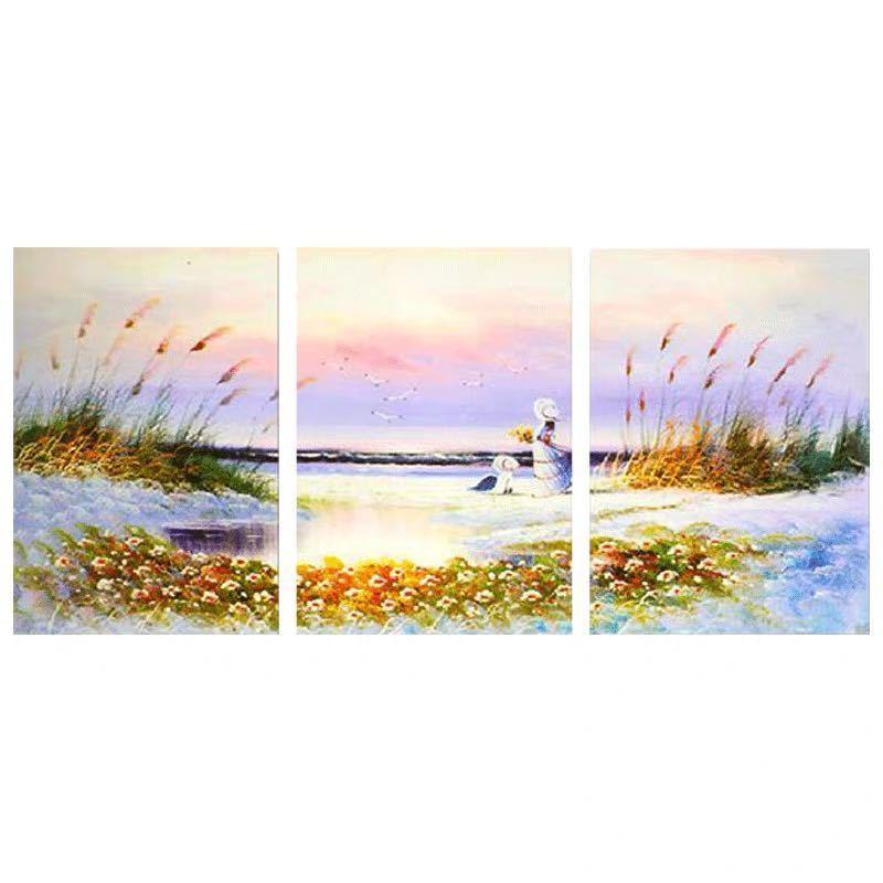 A36114 手作り油画 美術アートパネル 絵画インテリア 壁飾り 油絵壁画 キャンバス 油絵3枚セット　40x60 別サイズあり
