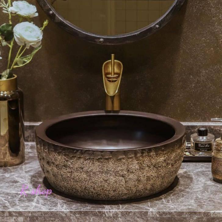 高級洗面台 手洗器 手洗い鉢 洗面ボウルセット 洗面ボール 蛇口 排水金具付き A16956 高級洗面台 洗面ボウルセット ．洗面ボール 陶器 手水鉢 ．手洗