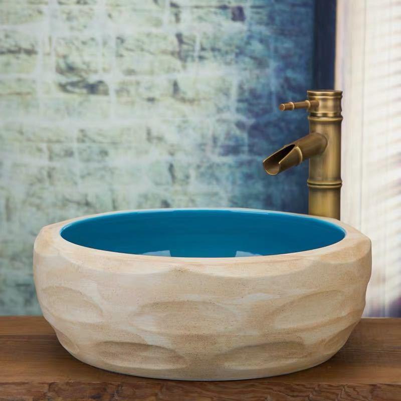 A32443 洗面ボウルセット 洗面ボール 陶器 手水鉢 手洗器 手洗い鉢