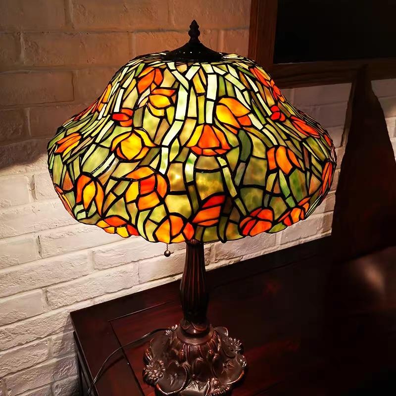 A18916 ステンドグラスランプ 卓上スタンド 豪華テーブルランプ 卓上