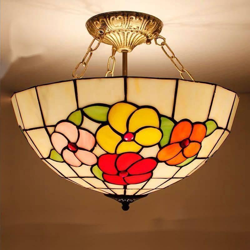 A30464 ステンドグラス．ペンダントライト豪華天井照明ステンド