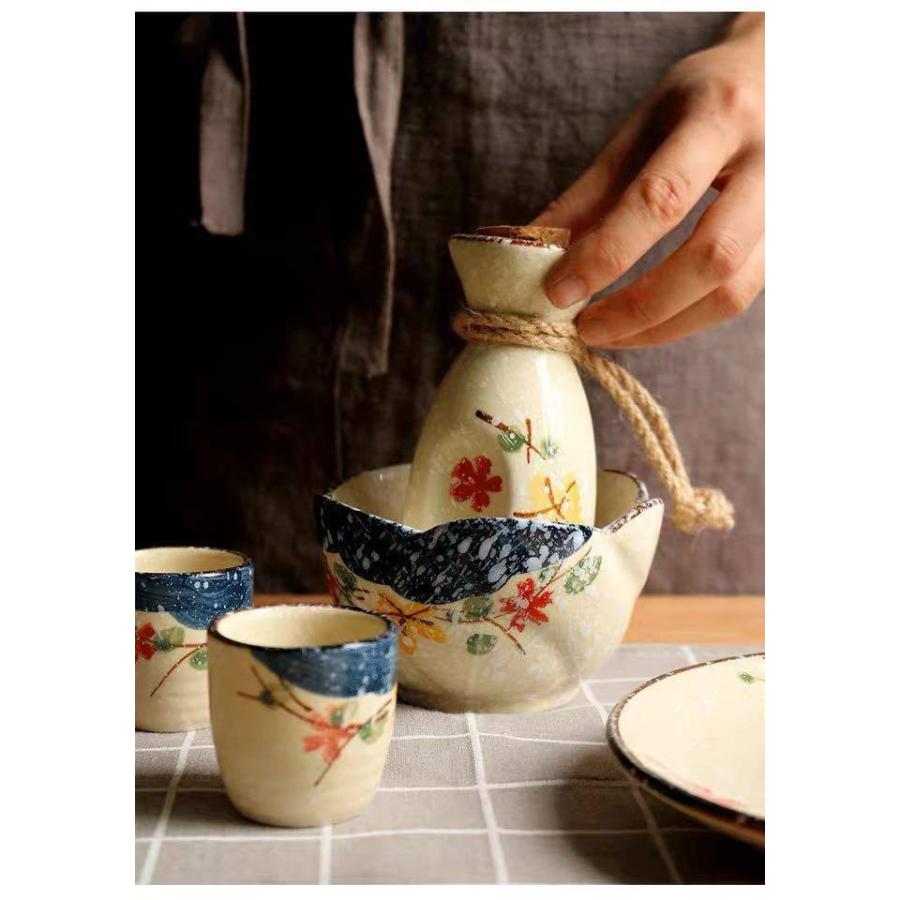 酒器7点セット 酒器揃 徳利 陶磁器 冷酒器 【エンドウ】 ．焼酎セット