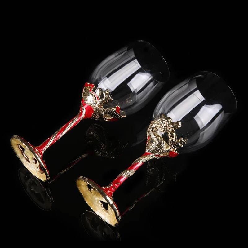 A05102 上品ワイングラス ペア☆レア シャンパン グラス龍 : 夢ハウス  