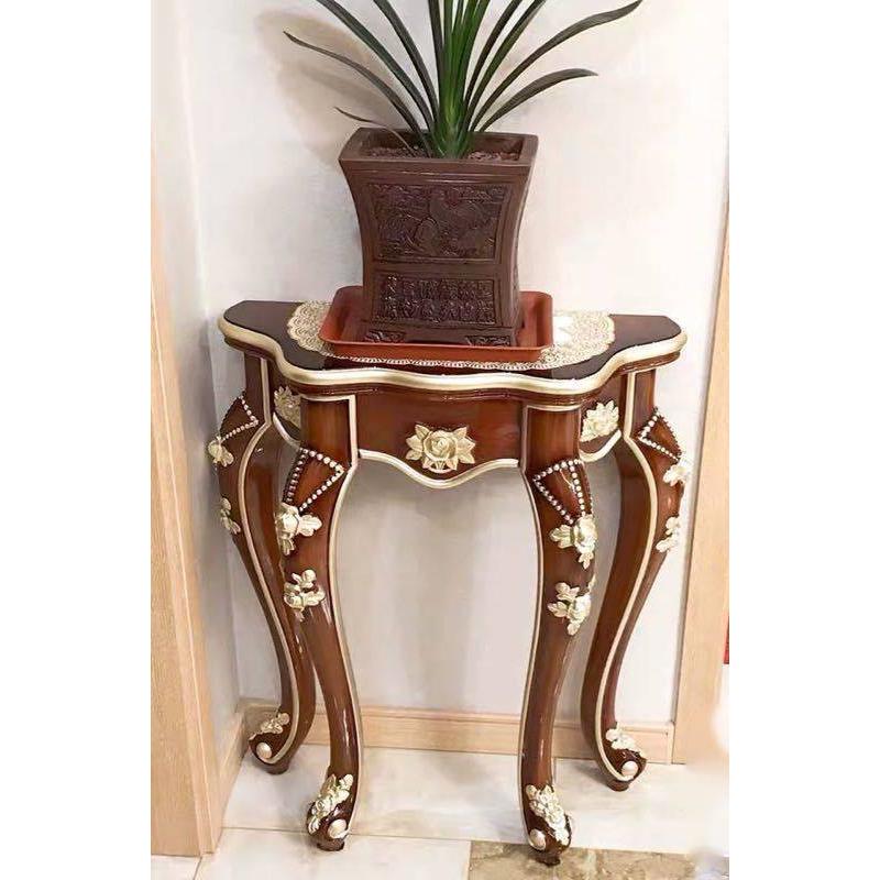 A34243 サイドテーブル コンソールテーブル 玄関テーブル 花台 電話台 アンティーク調デザイン コンソール 幅60×奥行30×80cm コンソールテーブル 玄関テーブル 飾り棚