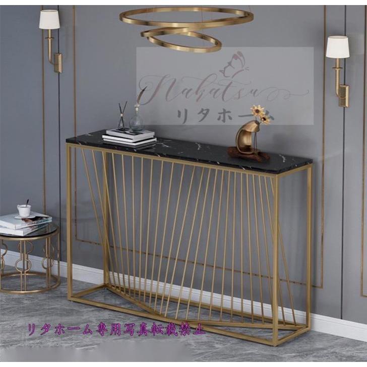 A23727 高級人造大理石サイドテーブル 電話台 コンソールテーブル 花台玄関テーブル アンティーク調デザイン 幅100cm サイズオーダー可能