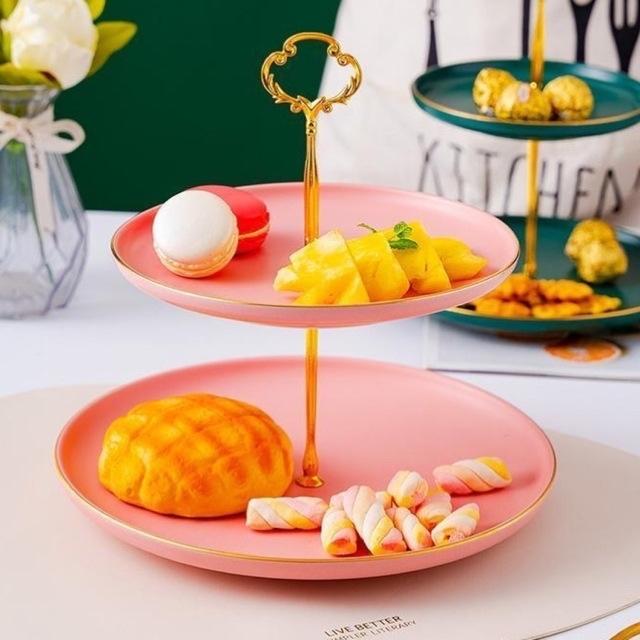 ケーキ スタンド プレート 2段セット アフタヌーンティー フルーツ 