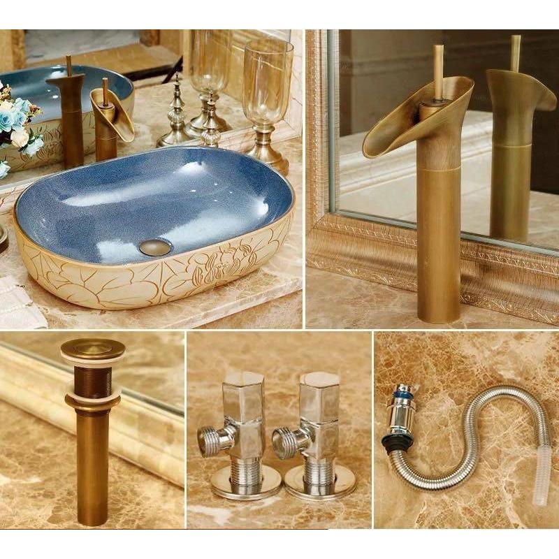 A31307 洗面ボウルセット 洗面ボール 陶器 手水鉢 手洗器 手洗い鉢 洗面器