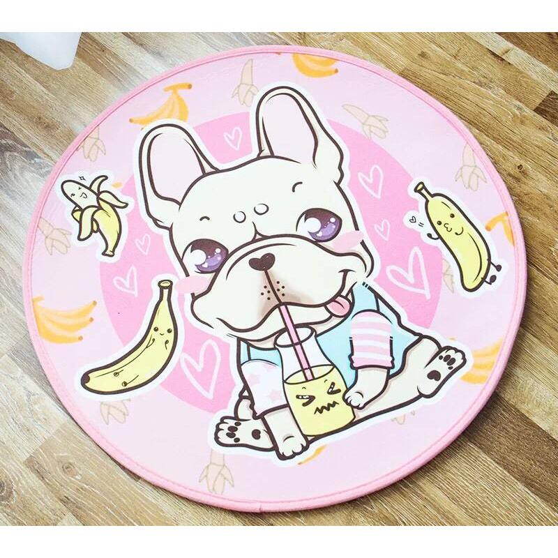 A02993 おしゃれ ラグマット リビング子ども部屋キッズルーム カーペット床暖房〜フレンチ ブルドッグ 犬柄