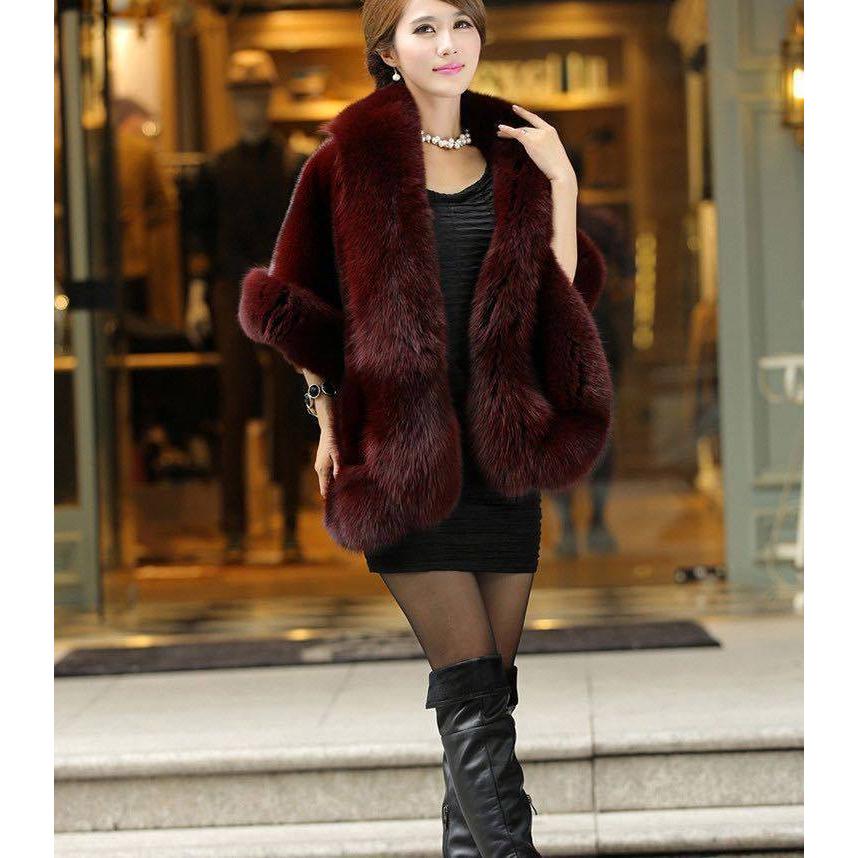 メーカー取次 A36021 豪華肩掛け 大判ショール ファーストール 毛皮風