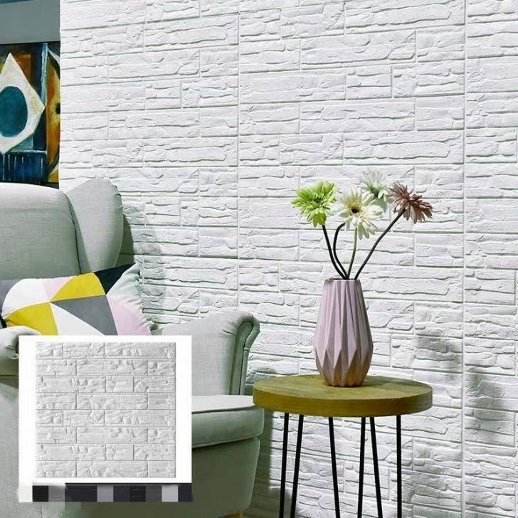 A14060 50枚 70cm×70cm 背景壁 3D立体レンガ模様壁紙 防水 汚い防止 カビ防止