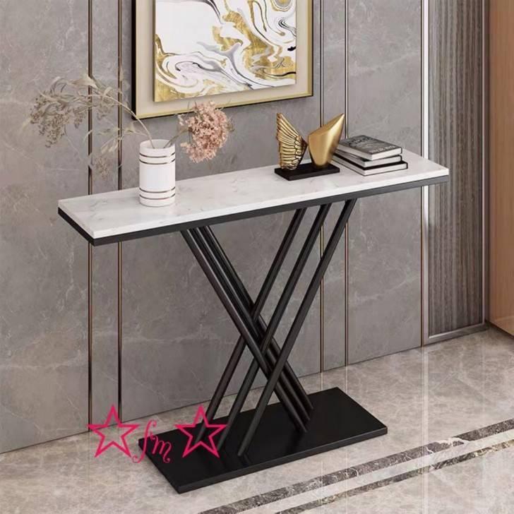 A09352 高級サイドテーブル 人造大理石コンソールテーブル 玄関テーブル 花台 電話台 アンティーク調デザイン 幅100cm