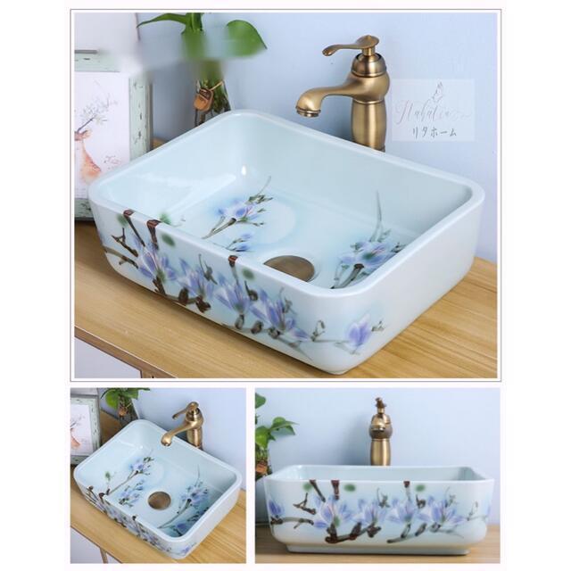 ［即日発送］ 高級洗面台 洗面ボウルセット洗面ボール 陶器 手水鉢 手洗器蛇口 排水金具付き 【EI9181749178】(32864円)