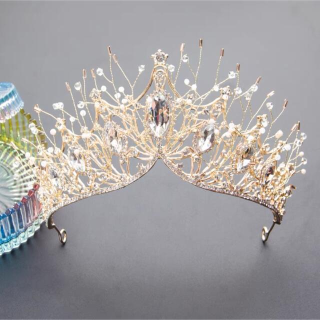 ウェディング 花嫁3点セット ．アクセサリー ティアラ+イヤリング+ネックレス_2