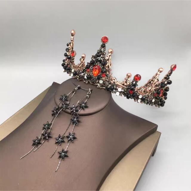 ウェディング 花嫁3点セット ．アクセサリー ティアラ+イヤリング+ネックレス_1