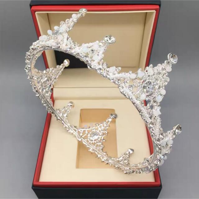 ウェディング 花嫁3点セット ．アクセサリー ティアラ+イヤリング+ネックレス_2