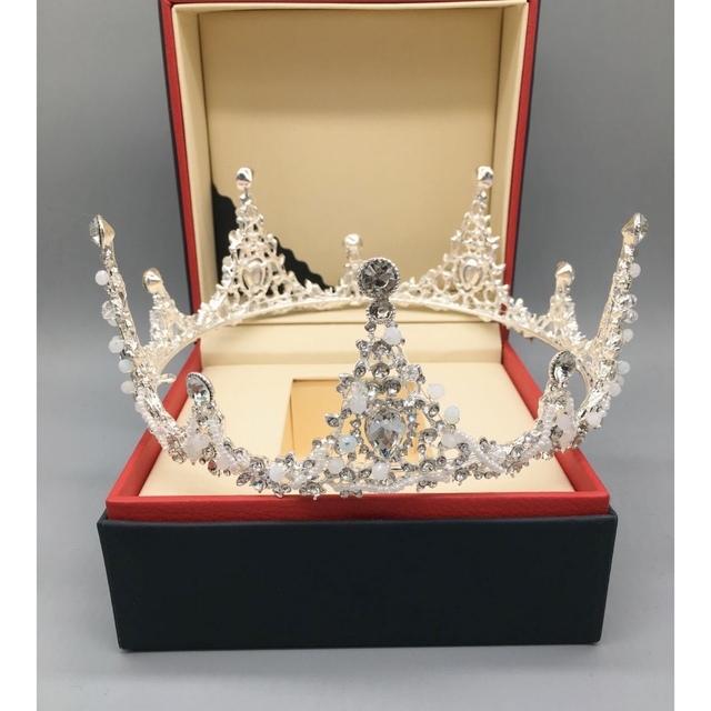 ウェディング 花嫁3点セット ．アクセサリー ティアラ+イヤリング+ネックレス_3
