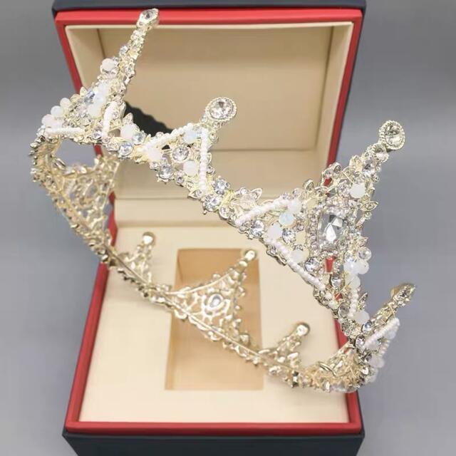 ウェディング 花嫁3点セット ．アクセサリー ティアラ+イヤリング+ネックレス_2