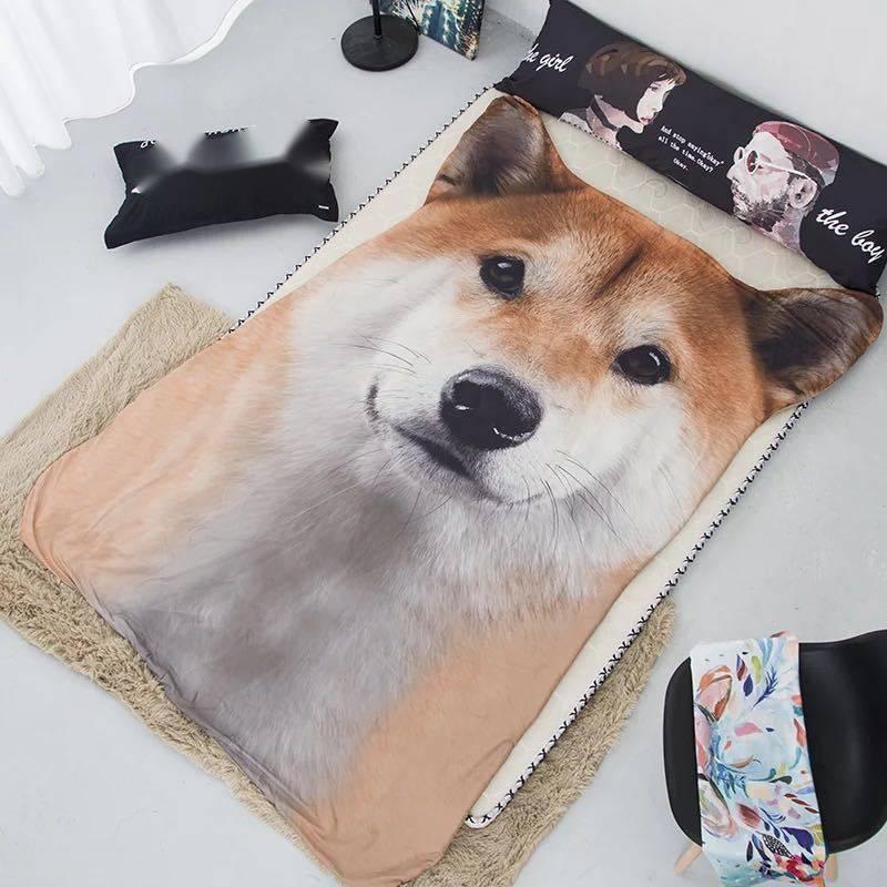 可愛い 柴犬柄毛布犬柄 ブランケット ひざ掛け 夏かけ布団1x170cm 柴犬雑貨 防寒対策 素晴らしい品質 防寒対策