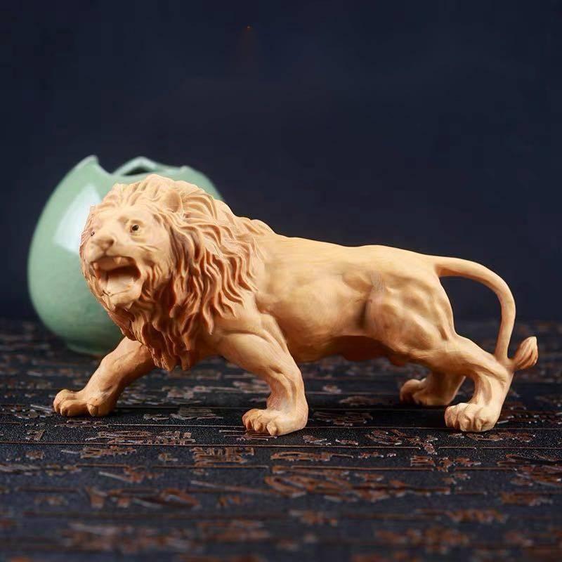 A36325 置き物 鎮宅 供養品 縁起物 開運風水置物 金運祈願 上品な工芸品 黄楊木精彫細工　部屋飾り