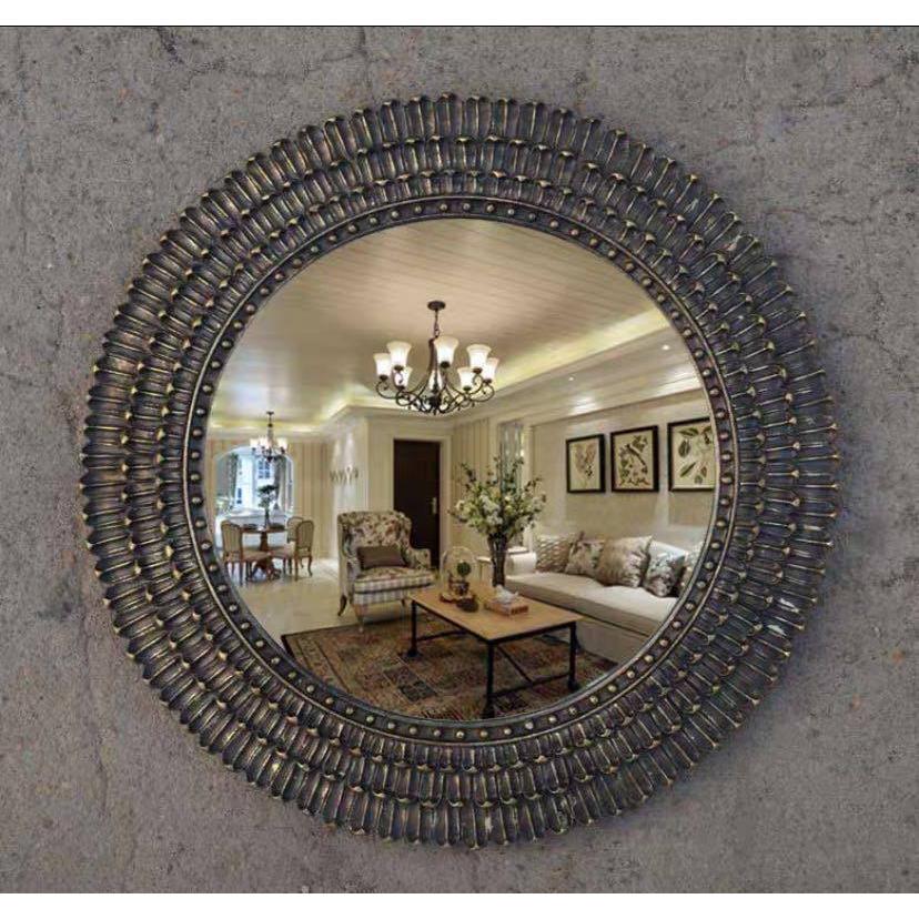 A31375 壁掛け鏡 壁掛け 壁掛けミラー ウォールミラー49cm 高級豪華鏡 アンティーク調