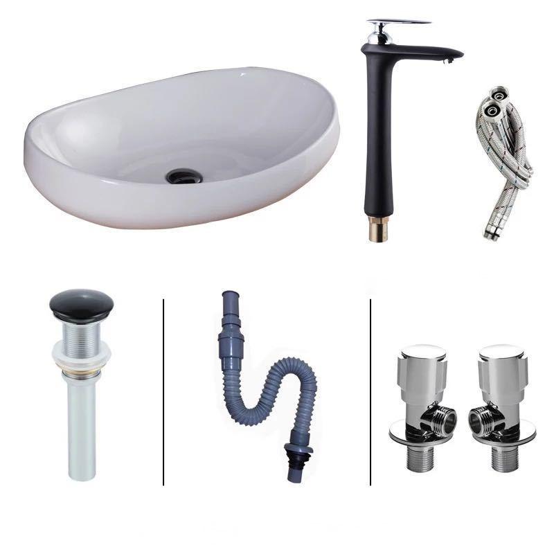 洗面ボウルセット 洗面ボール 陶器 手水鉢 手洗い鉢 洗面器 蛇口 排水金具付き A13056 洗面ボウルセット 洗面ボール 陶器 手水鉢 手洗器 手洗い鉢