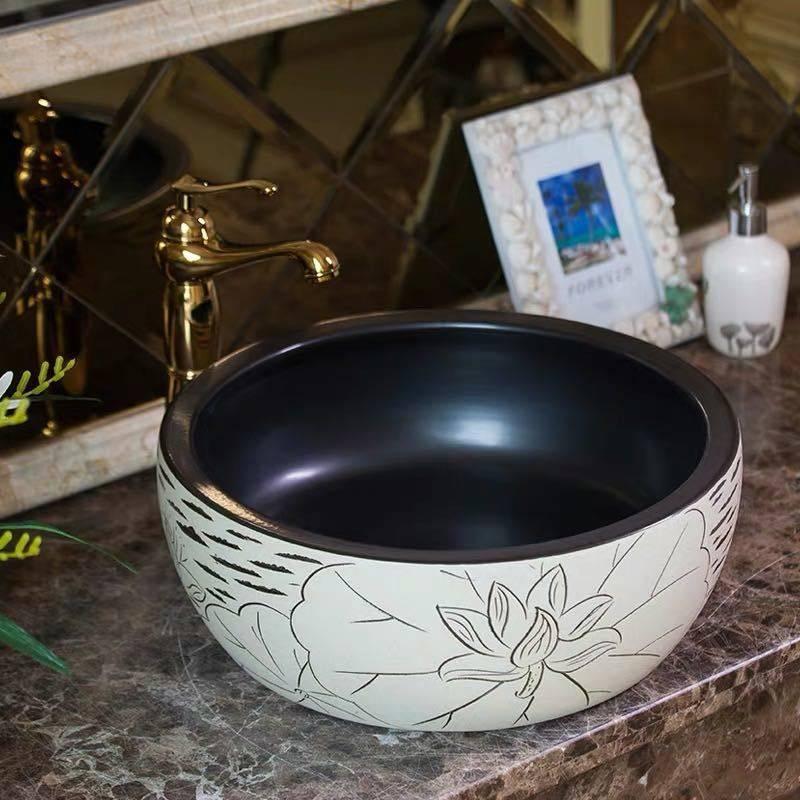 A02644 陶器洗面ボウルセット 洗面ボール 手洗い鉢 手洗器 洗面器 蛇口