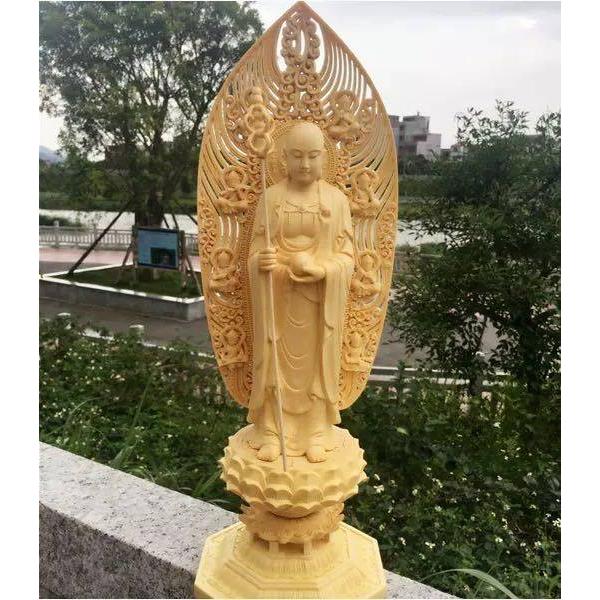 A36322 大型仏像 43cm 木彫り 置き物 供奉品仏像 手作り 彫刻工芸品 開運縁起物 神様_2