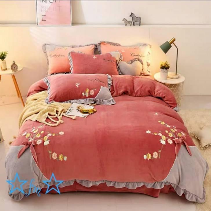 A04858 ワイドダブル ベッド用品4点セット 寝具 ボックスシーツ 枕カバー掛け布団カバー ベッドカバー 別のサイズあり