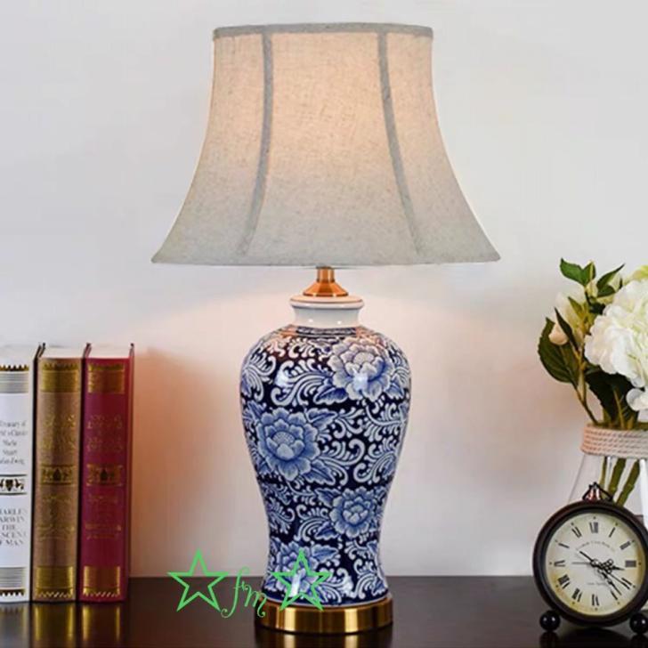 A10731 大型照明スタンドライト テーブルランプ デスクライト 卓上ステンド 高級陶器スタンド 高さ67cm