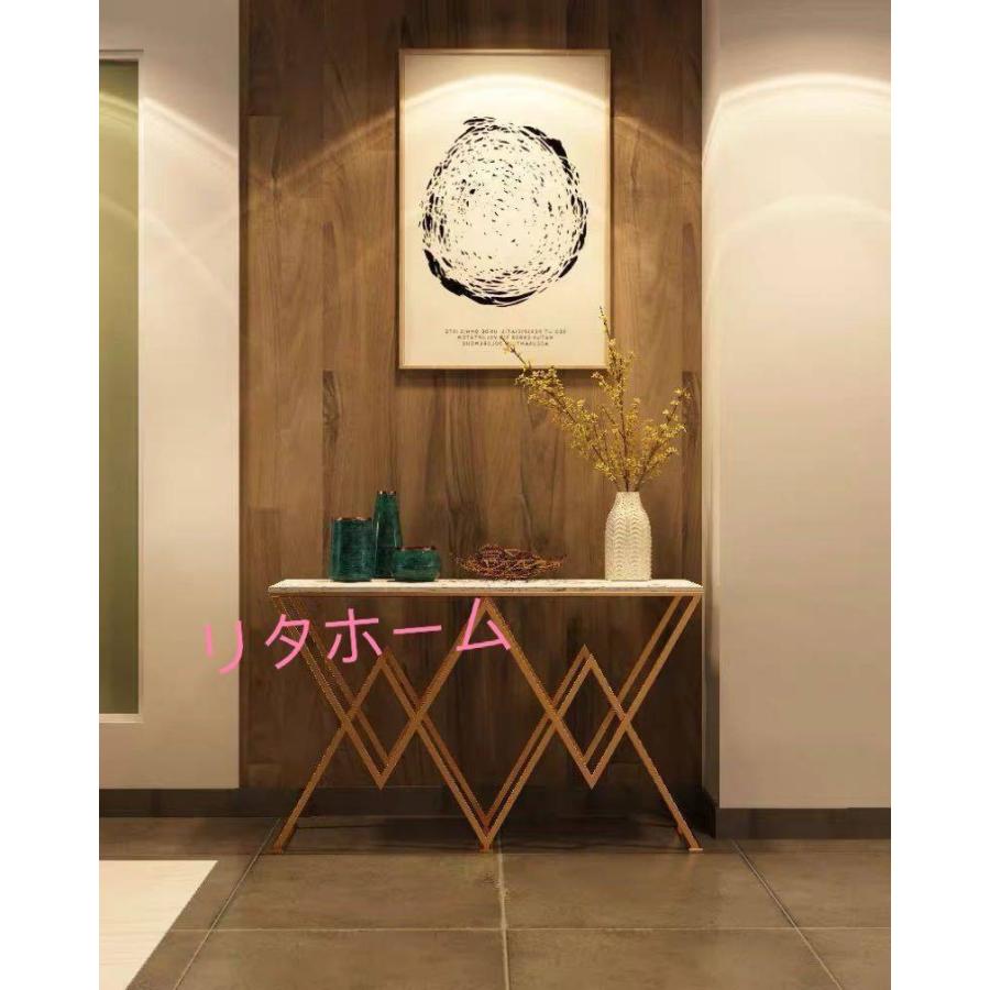 A33303 高級サイドテーブル ．コンソールテーブル 玄関テーブル 花台 電話台 アンティーク調デザイン人造大理石 幅100cm_3