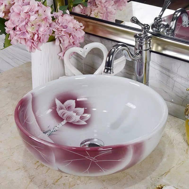 A32357 洗面ボウルセット 洗面ボール 陶器 手水鉢 手洗器 手洗い鉢 洗面器