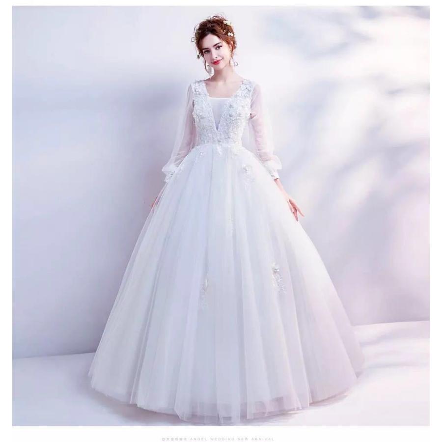 A20389 ウエディングドレス 結婚式ドレス フォーマル 披露宴 演奏会 発表会(XS〜3XL)_5