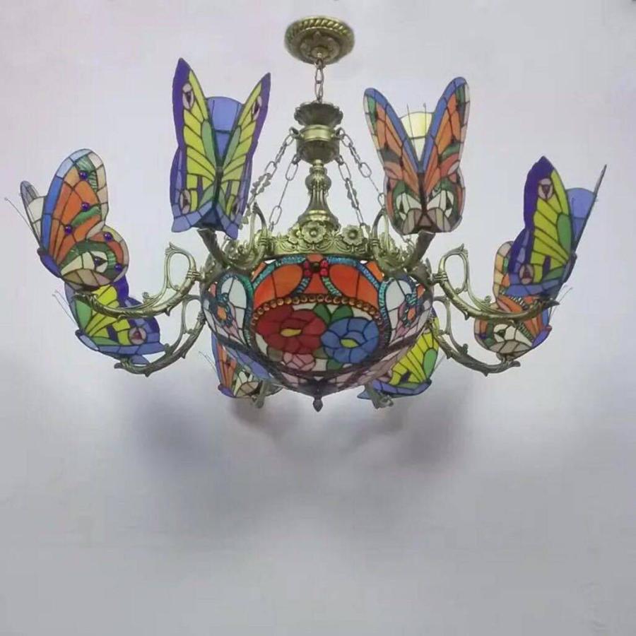 A24887 ステンドグラス．ペンダントライト豪華天井照明ステンドグラスランプ 【機能】 ガラス工芸品．