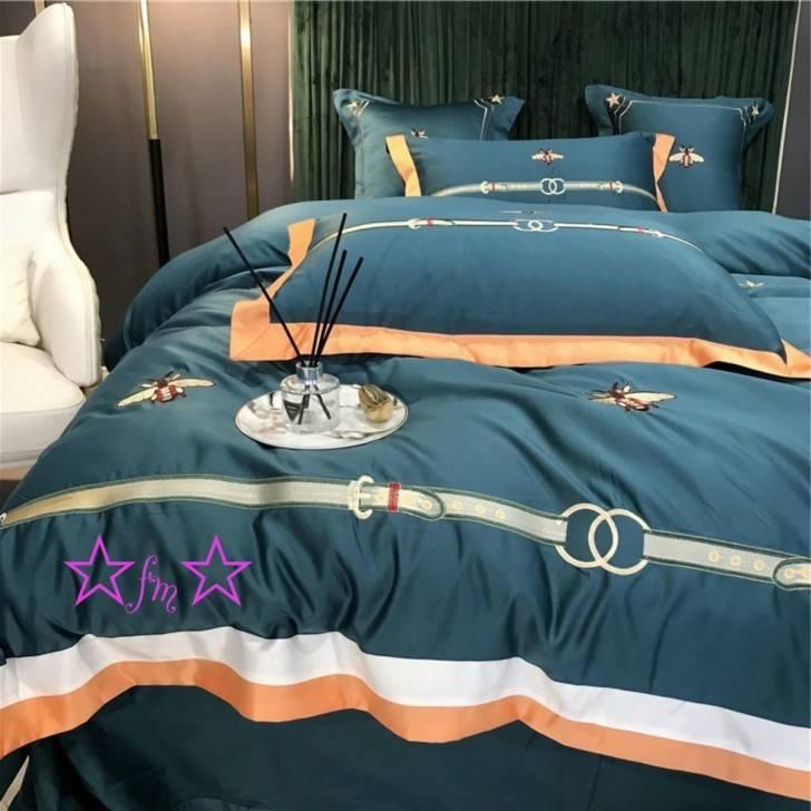 A09749 高級ワイドダブル ベッド用品4点セット 寝具 ボックスシーツ 枕
