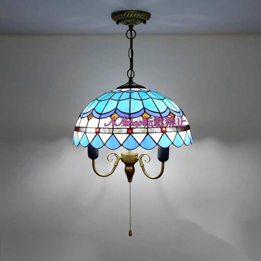 A18582 ステンドグラス ペンダントライト 豪華天井照明ステンドグラスランプ ガラス工芸品．
