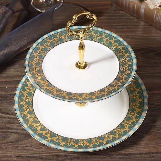 A24405 ケーキ スタンド プレート 2段セット アフタヌーンティー フルーツ トレー 皿