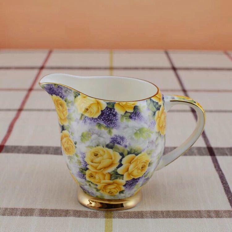 A03802 ティーカップ＆ソーサー 6客セット 花柄．陶器ティーセット