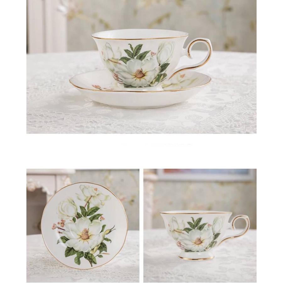 A00758 ティー・コーヒーカップセット カップ＆ソーサー6客セット 花柄