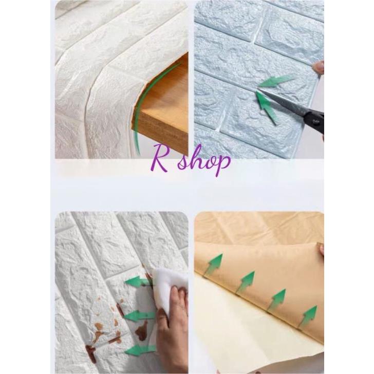 A15788 50枚 70cm×70cm 背景壁 3D立体レンガ模様壁紙 防水 汚い防止