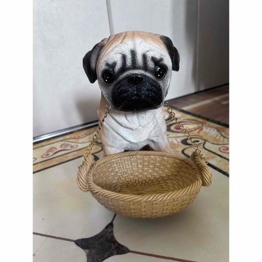 A034108パグ雑貨 パグ 置物 小物入れドッグ 犬 収納ボックス かご 小物