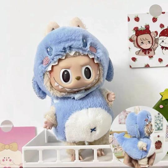 新品 サメ仮装 ワンピースlabubuラブブぬいぐるみ服17cm着せ替え