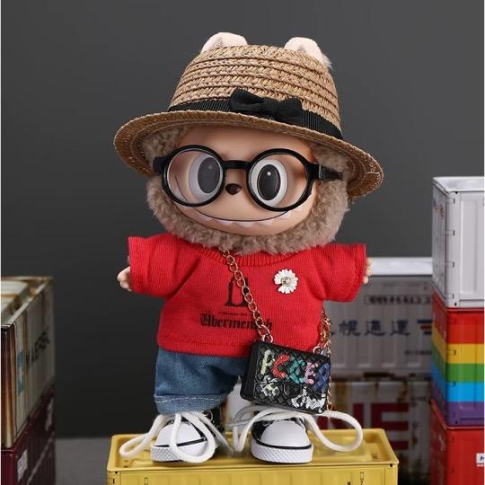 新品6点セット labubuラブブぬいぐるみ服17cm着せ替え着ぐる : 夢