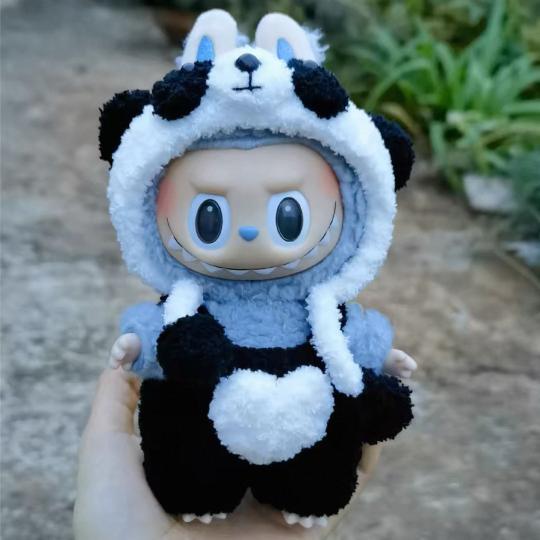 新品2点セット パンダlabubuラブブぬいぐるみ服17cm着せ替え