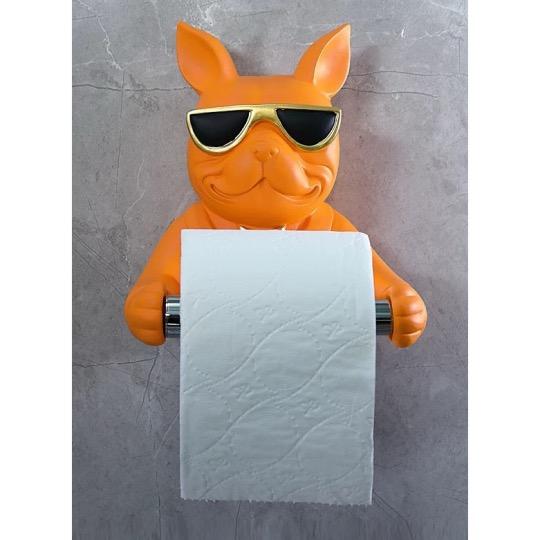 犬型トイレットペーパーホルダー 壁掛け式 ユニークおしゃれ収納 : 夢