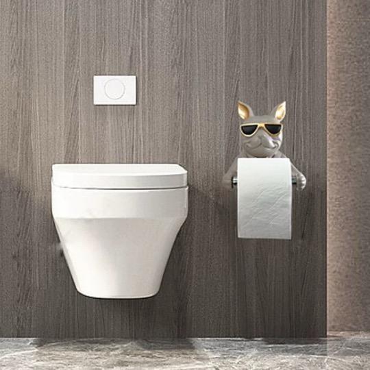 犬型トイレットペーパーホルダー 壁掛け式 ユニークおしゃれ収納 : 夢
