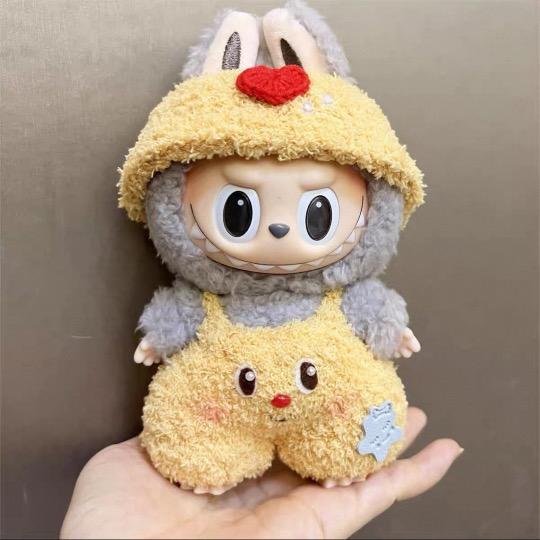 サロペット 帽子2点セットlabubuラブブぬいぐるみ服17cm着せ替え