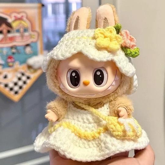 Labubu ラブブ ぬいぐるみ着替えせ　3点まとめ ラブブ Labubu ぬいぐるみ着 ぬい服38cm着せ替え服 3点セット ブルー