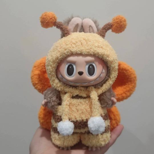 新品2点セット蜂はち labubuラブブぬいぐるみ服17cm着せ替え着ぐるみ